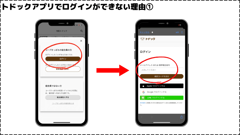 ログインできない理由①電話番号の間違い