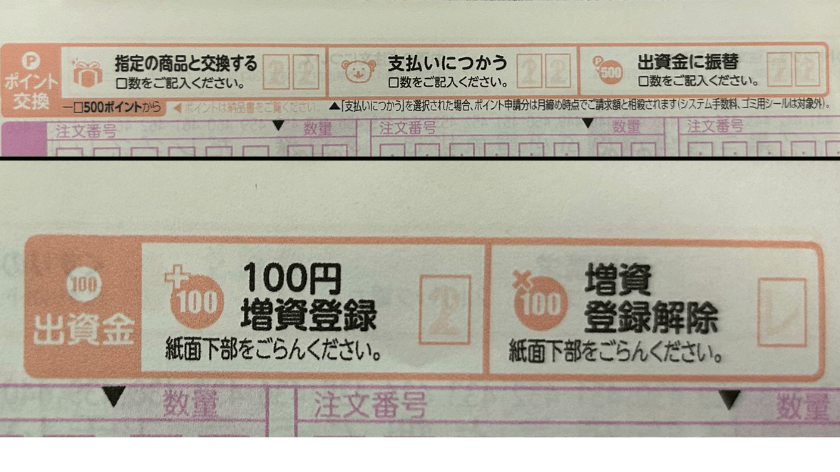 ➃ポイントと出資金の書き方